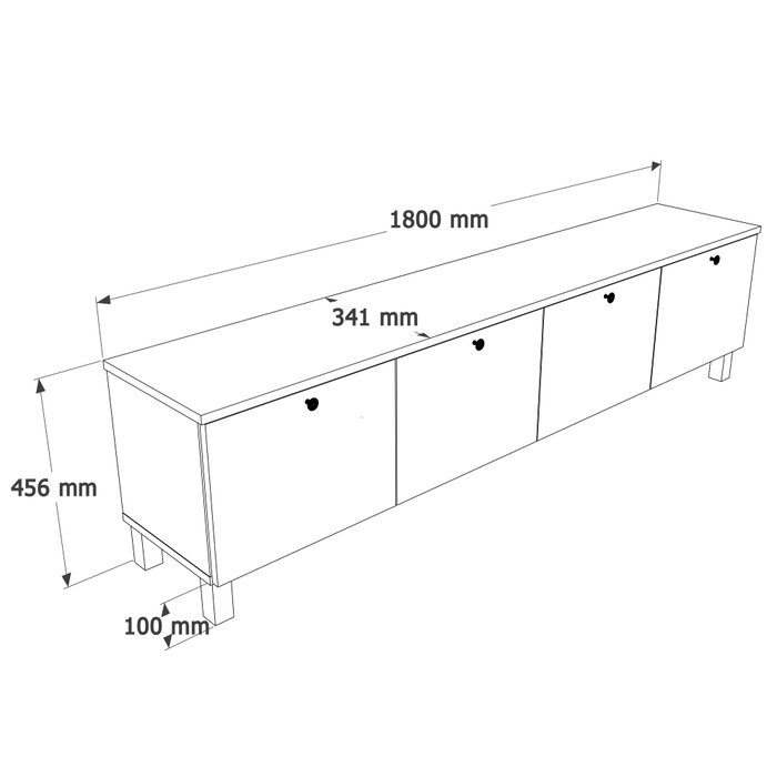 Hanah Home Nord - ND7-SW Soporte para TV Blanco y Roble Hanah Home Nord - ND7-SW Soporte para TV Blanco y Roble